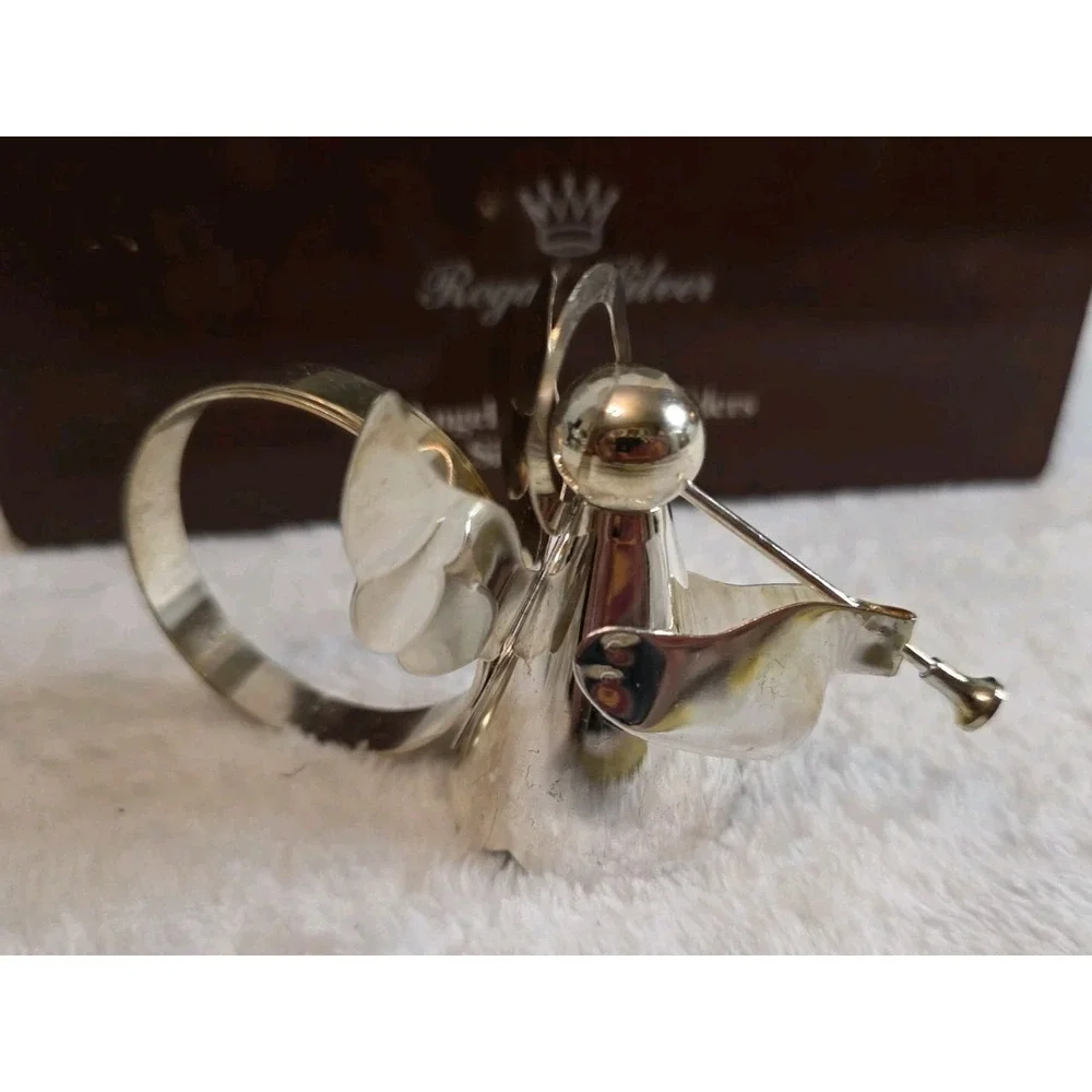 Set Of 4 Vintage Regal Silver Angel Napkin Holders‎ Rings Silver-Plated 1985
